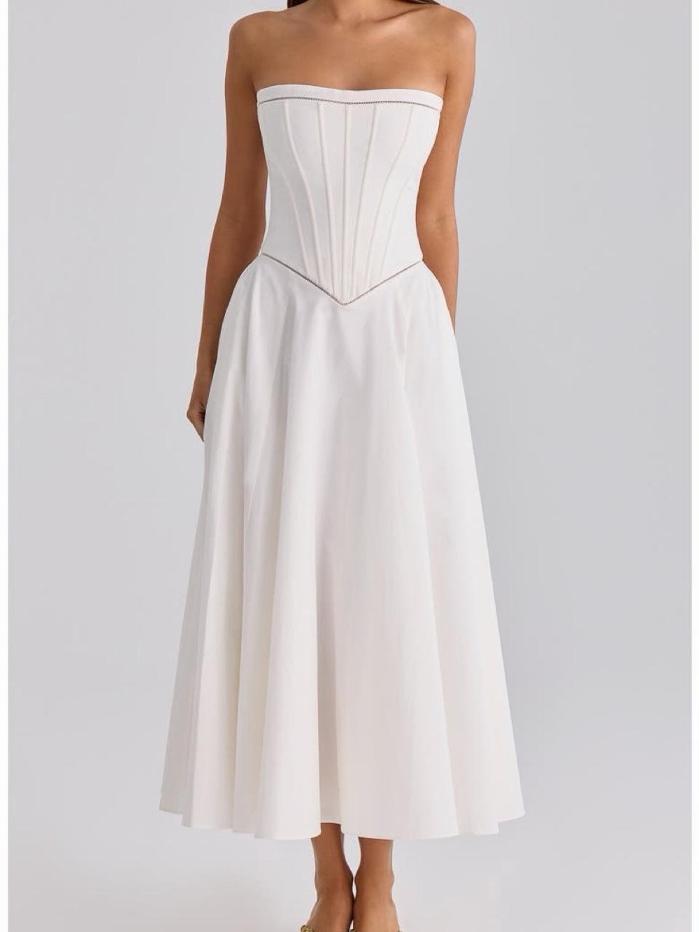 House of CB white corset midi dress